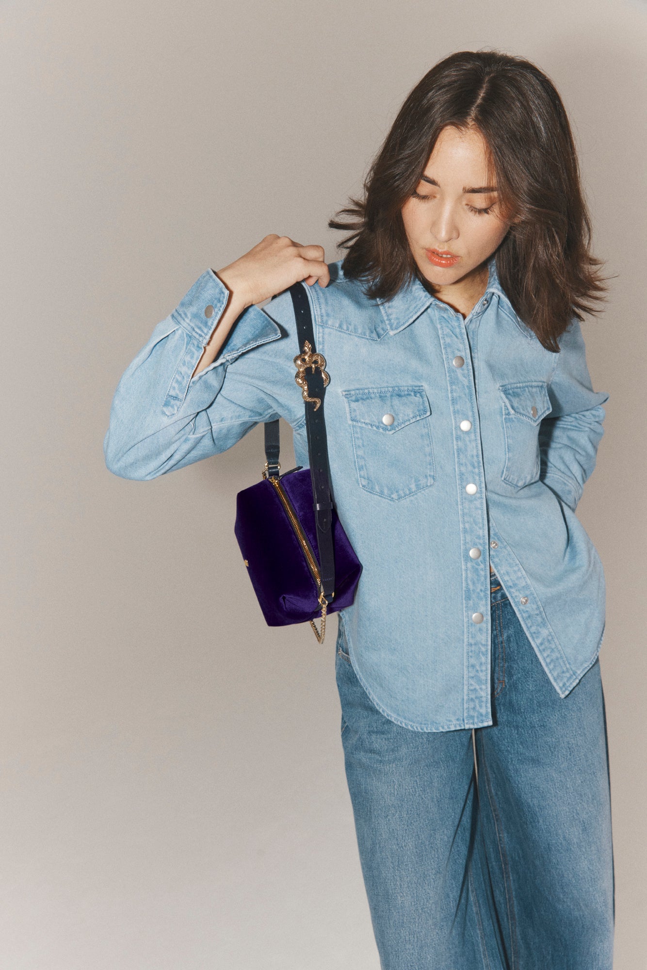 LE MINI SOHNA - VELOURS SILK BARBIER VIOLET NUIT