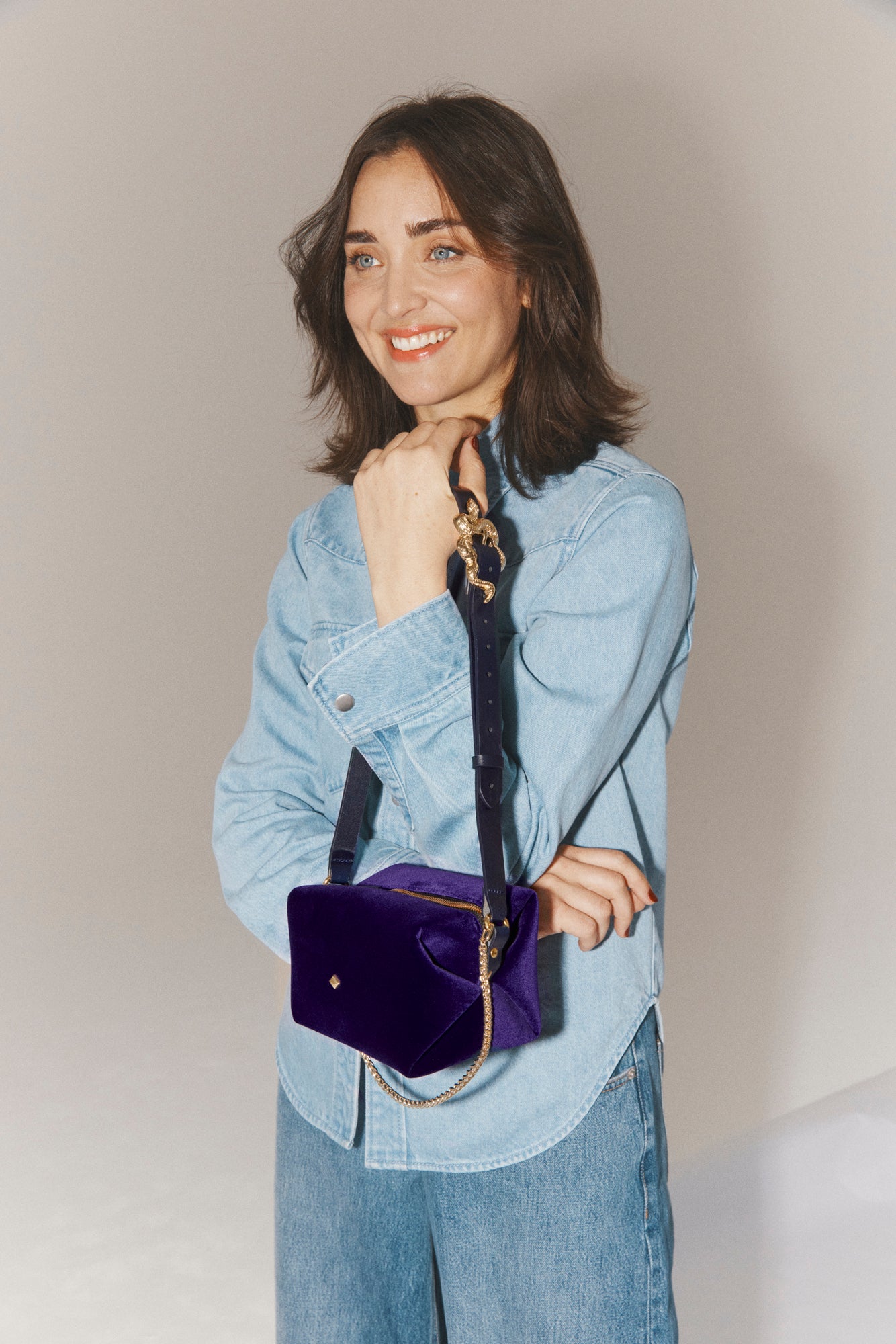 LE MINI SOHNA - VELOURS SILK BARBIER VIOLET NUIT