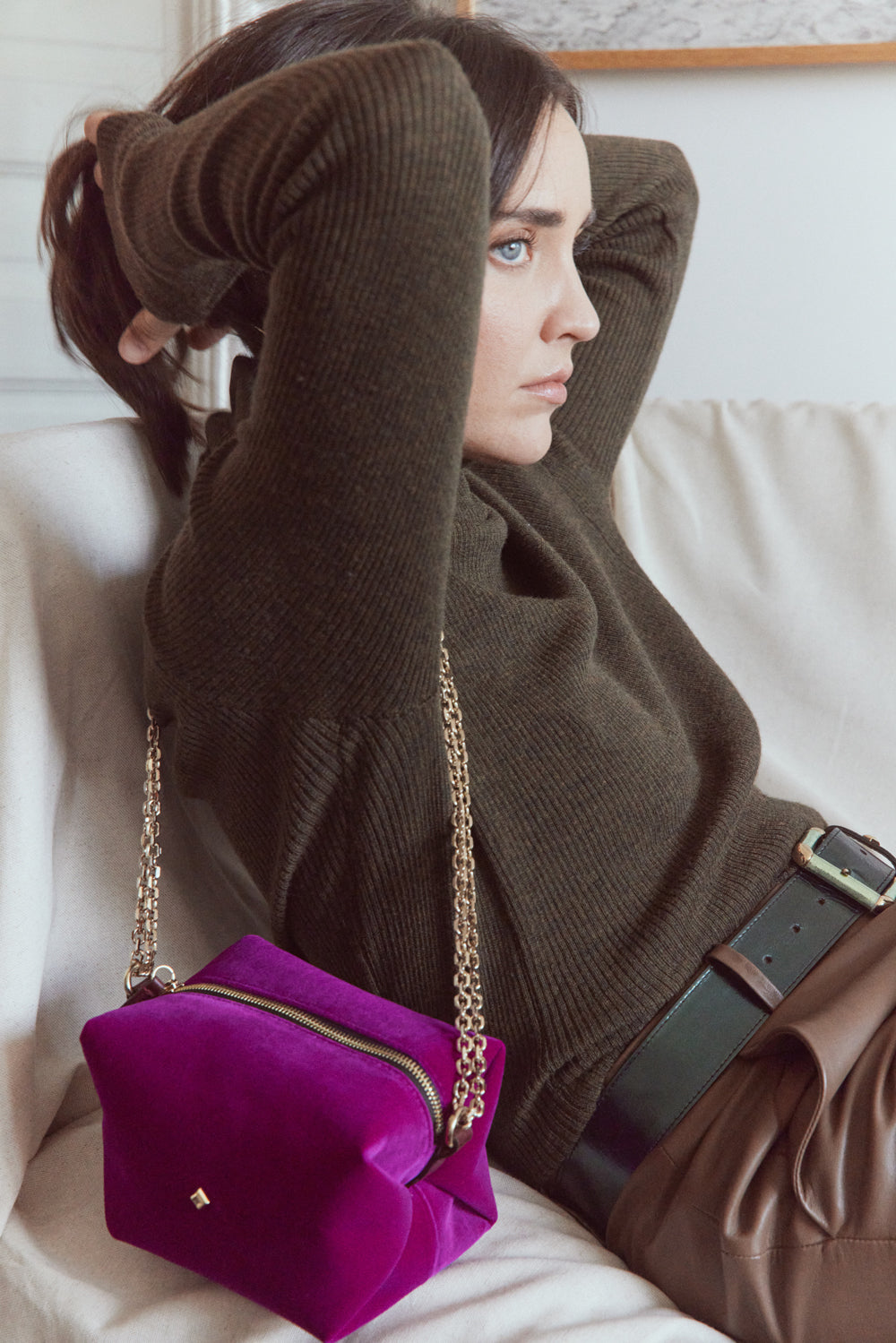 LE MINI SOHNA - VELOURS SILK NIGHT FUCHSIA