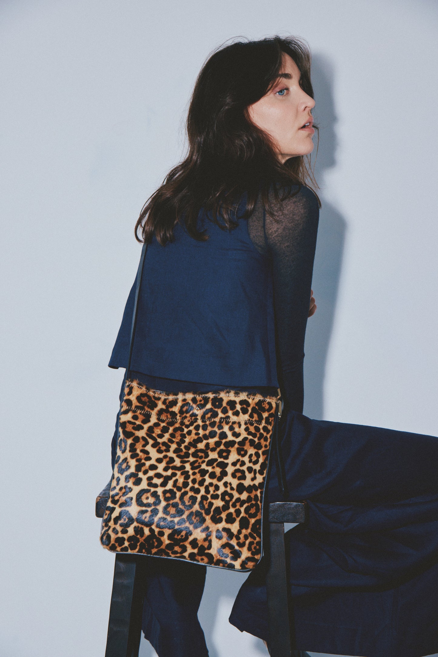 THE MINI ENZO - NAVY QUILTED VELVET