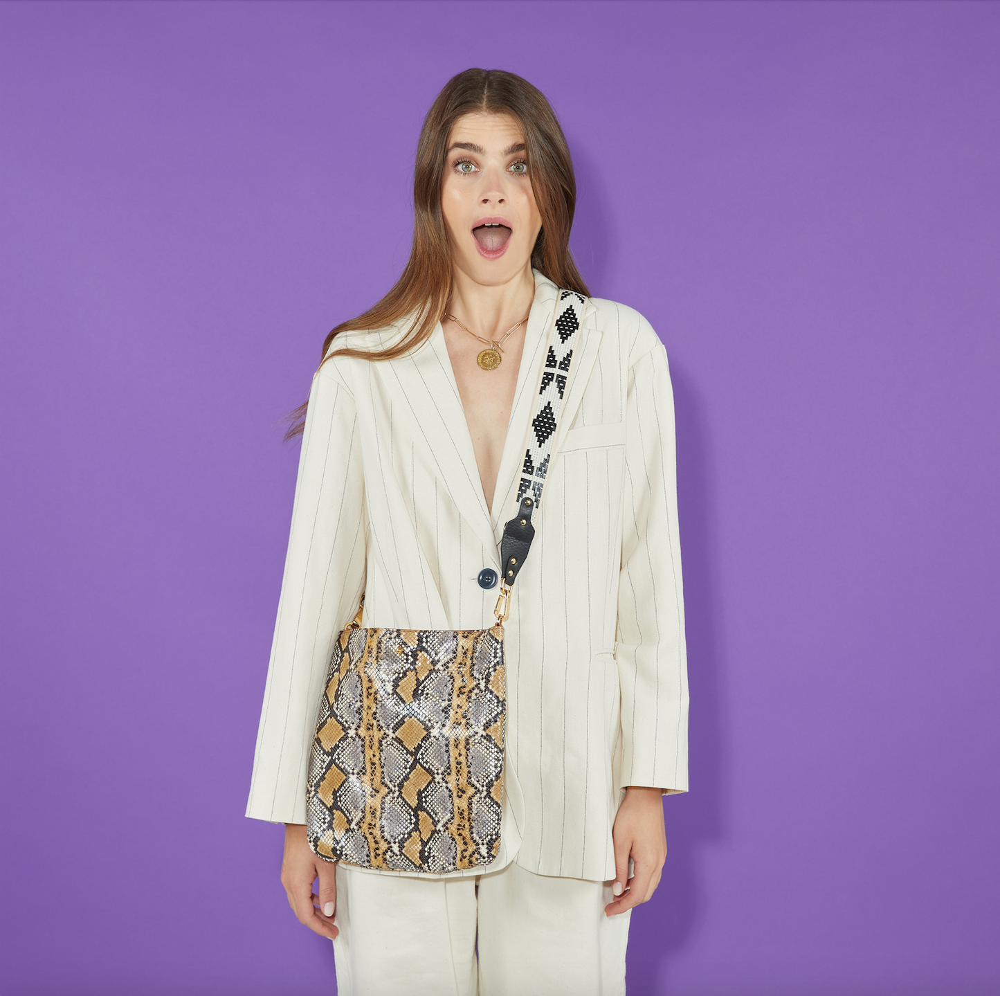 LA MUSETTE - SANGLE BEIGE / NOIR