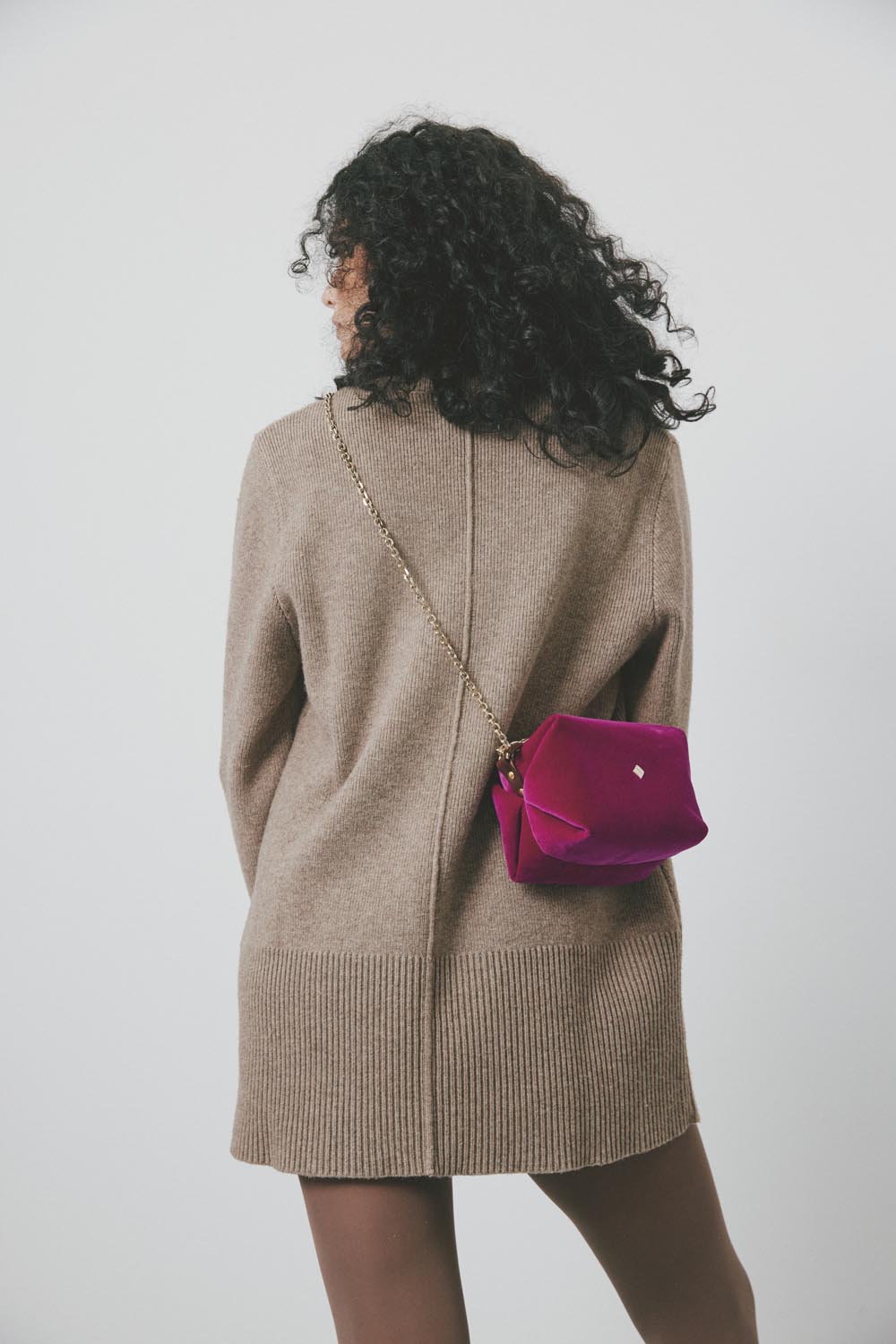 THE MINI SOHNA - SILK NIGHT FUCHSIA VELVET 